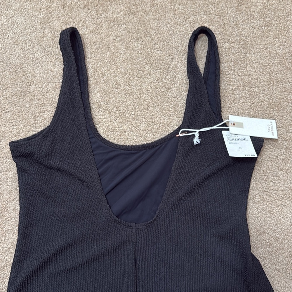 NWT Good American Always Fits Modern Tank Black One Piece Swimsuit Size 7/8 - Picture 5 of 8